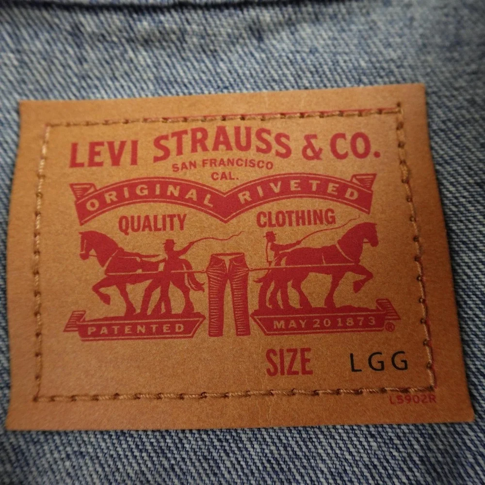 NEW Levi's Jacket Kids‎ L Blue Denim Jean Trucker Western Cowboy Coat Youth Boys